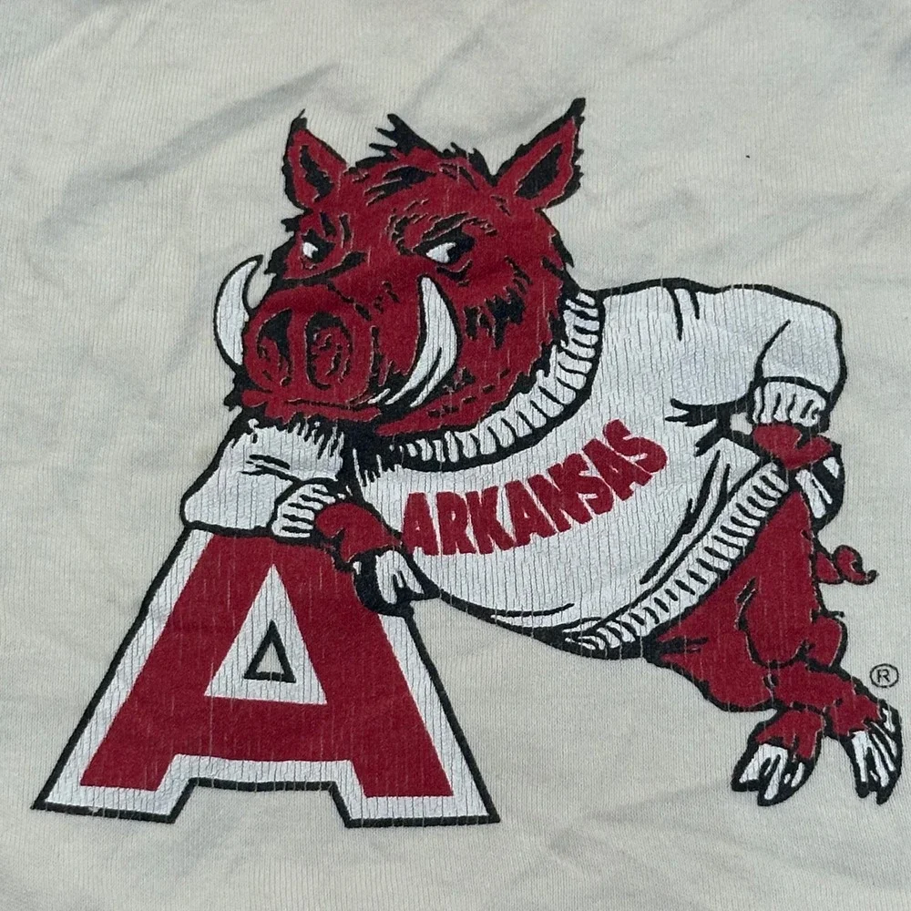 Wes and Willy Arkansas Razorbacks Organic Cotton Bodysuit 12M Cream Red 744